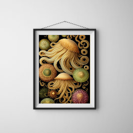 Quallen | Modernes Haeckel Poster