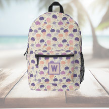 Quallen Niedliche Pastete Lila und Orange Monogram