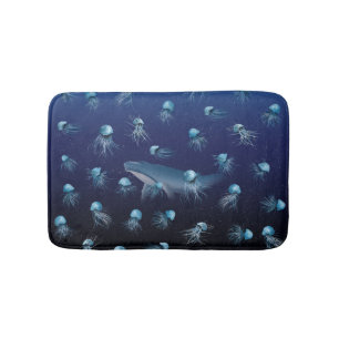 Quallen-Ocean-Muster Badematte