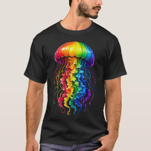 Quallen-Ozean-Tier-Tauchgang-Regenbogen-Gelee T-Shirt