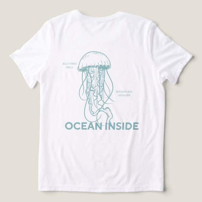 Quallen-Ozean-Vibes Tri-Blend Shirt (Design Rückseite)