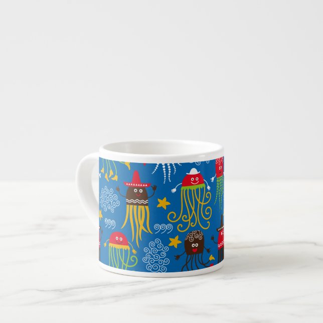 Quallen und Tintenfische Espressotasse (Vorderseite Links)
