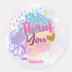 Quallen unter dem Meer Gift Tags Gefallen Tasche Runder Aufkleber