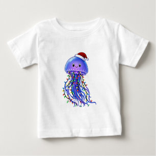 Quallen-Weihnachtsmannhut-Weihnachtslichter Frohe  Baby T-shirt