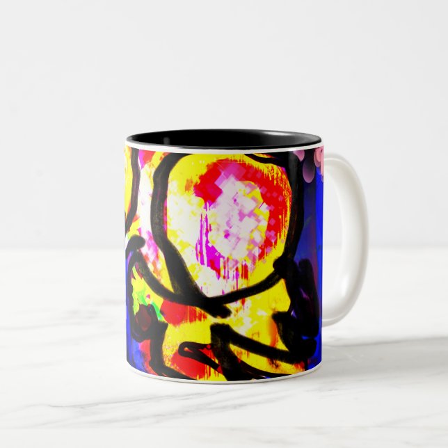Quallen Zweifarbige Tasse (VorderseiteRechts)