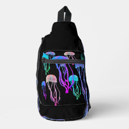 Quallenfisch Schwarze Sling Tasche