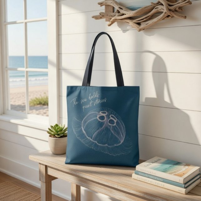 Quallenfisch Tote Bag - "Das Meer hält ruhige Gesc (Von Creator hochgeladen)