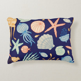 Quallenfische Muscheln Algenmuster Dekokissen