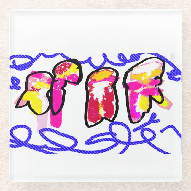 Quallenfrost Glasuntersetzer (Vorderseite)