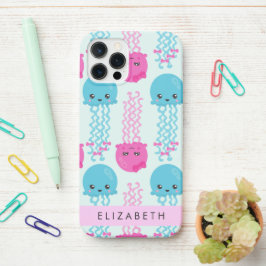 Quallenmuster, Niedliche Quallen, Meer, Ihr Name iPhone 12 Pro Hülle