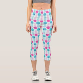 Quallenmuster, Niedliche Quallen, Meerestiere Capri Leggings