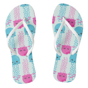Quallenmuster, Niedliche Quallen, Meerestiere Flip Flops