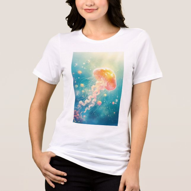 Quallyfish Ocean Dance Tri-Blend Shirt (Vorderseite)