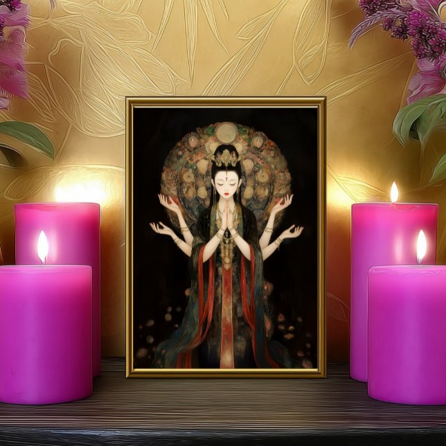 Quan Yin: Buddhist Goddess Dark Art Nouveau Poster (Von Creator hochgeladen)