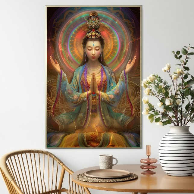 Quan Yin Colorful Psychedelic Goddess Art Poster (Von Creator hochgeladen)