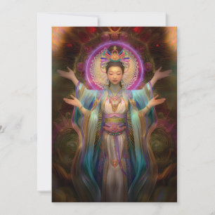 Quan Yin Colorful Visionary Goddess Art Einladung