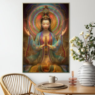 Quan Yin farbenfrohe psychedelische Göttinnen-Kuns Poster