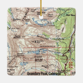 Quandary Peak CO Fourteener Map Keramikornament