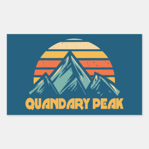 Quandary Peak Colorado Retro Türkis Rechteckiger Aufkleber