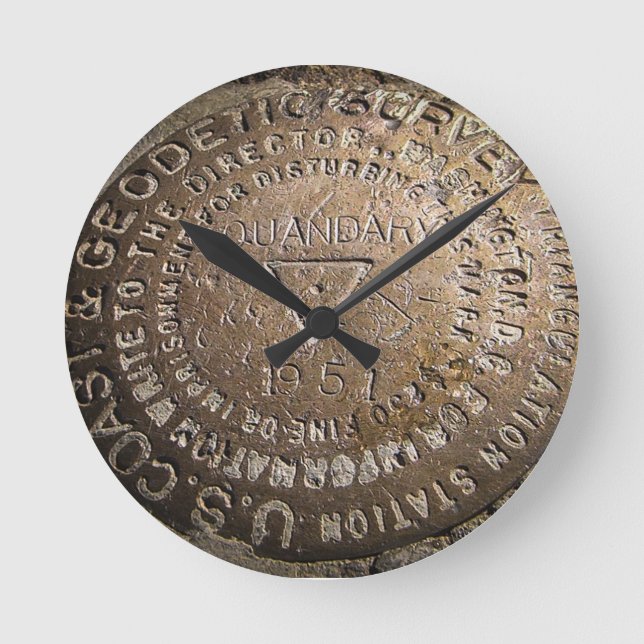 Quandary Peak Fourteener USGS Benchmark-Uhr Runde Wanduhr (Vorderseite)