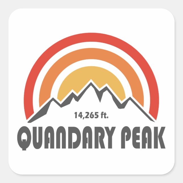 Quandary Peak Quadratischer Aufkleber (Vorderseite)