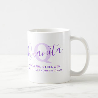 Quanita name meaning monogram Z purple Kaffeetasse