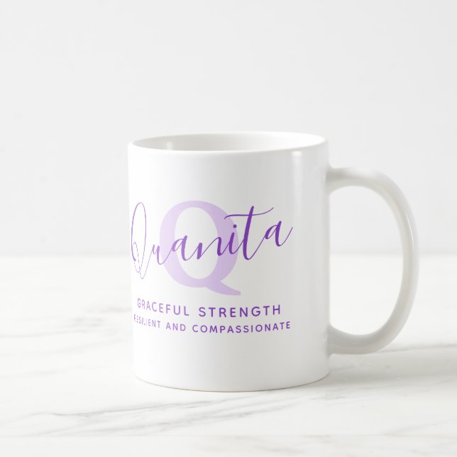 Quanita name meaning monogram Z purple Kaffeetasse (Rechts)