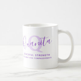 Quanita Namensbedeutung Monogramm Z lila Kaffeetasse