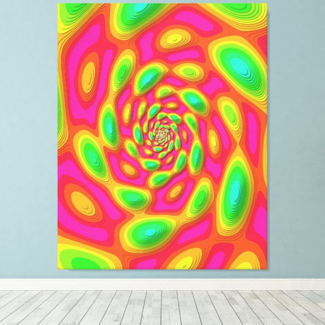 Quanten-Eigenzustand-Mandala-Kunst Leinwanddruck (Insitu (Holzboden))