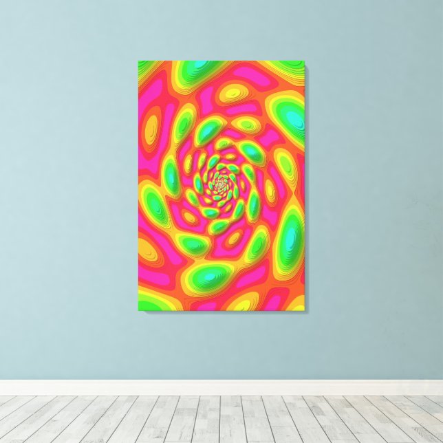 Quanten-Eigenzustand-Mandala-Kunst Leinwanddruck (Insitu (Holzboden))