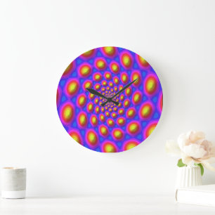 Quanten-Eigenzustands-Mandala-Muster Große Wanduhr