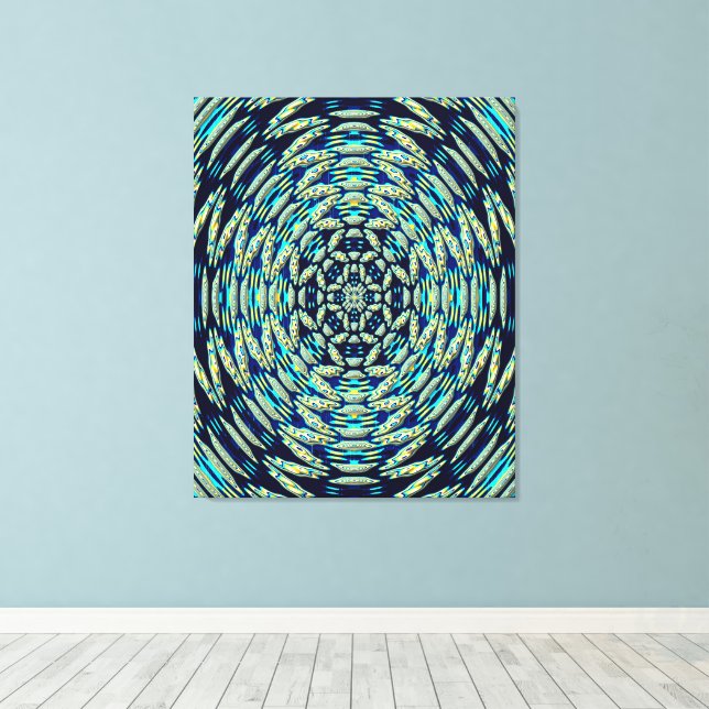 Quanten-Mandala-Kunst Leinwanddruck (Insitu (Holzboden))