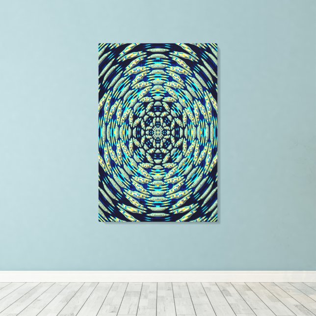 Quanten-Mandala-Kunst Leinwanddruck (Insitu (Holzboden))
