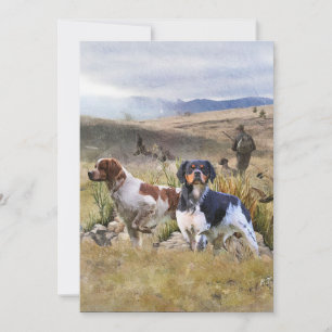 Quantenjagd mit Spaniels aus der Bretagne, Art Einladung