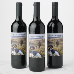 Quantenjagd mit Spaniels aus der Bretagne, Art Weinetikett