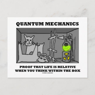 Quantenmechanik beweist, dass das Leben relativ is Postkarte