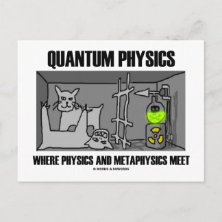 Quantenphysik, in der sich Physik und Metaphysik t Postkarte