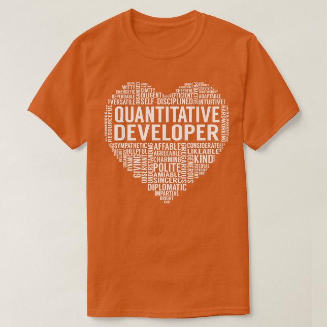Quantitatives Entwicklerherz T-Shirt (Design vorne)