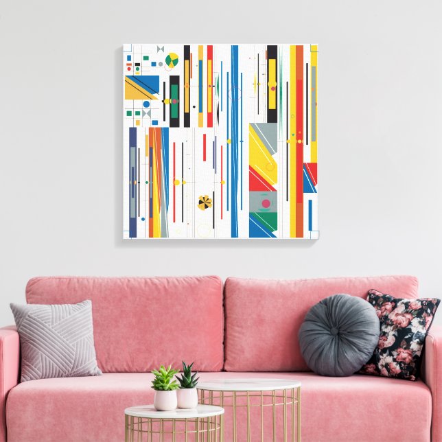 Quantum Bauhaus geometrisches Muster  Leinwanddruck (Insitu (Wohnzimmer))