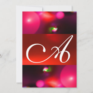 QUANTUM BLASE MONOGRAMM rot schwarz rosa Einladung