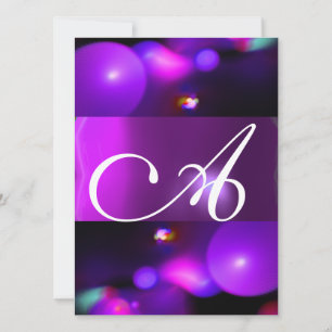 QUANTUM-BLASEN-MONOGRAMM lila Einladung