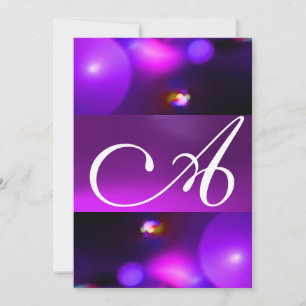 QUANTUM-BLASEN-MONOGRAMM lila Einladung