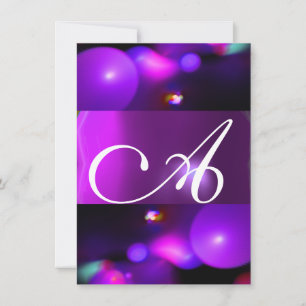 QUANTUM-BLASEN-MONOGRAMM lila RSVP Einladung