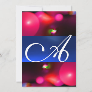 QUANTUM BUBBLE MONOGRAM rot blau Einladung
