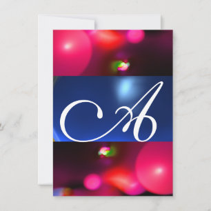 QUANTUM BUBBLE MONOGRAM rot blau Einladung