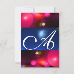 QUANTUM BUBBLE MONOGRAM rot blau rsvp Einladung