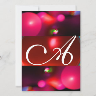 QUANTUM BUBBLE MONOGRAM rot schwarz pink Einladung
