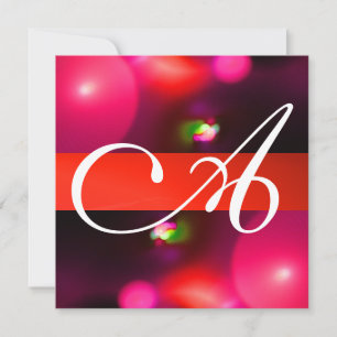 QUANTUM BUBBLE MONOGRAM rot schwarz pink Einladung