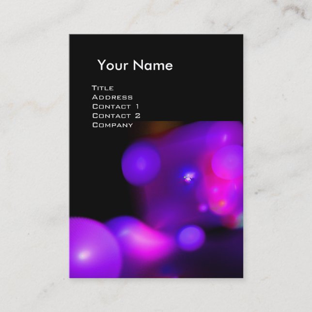 QUANTUM BUBBLES MONOGRAM lila lebendig Visitenkarte (Vorderseite)