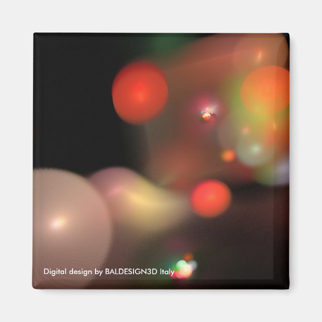 QUANTUM BUBBLES roter Veilchen Magnet (Vorne)